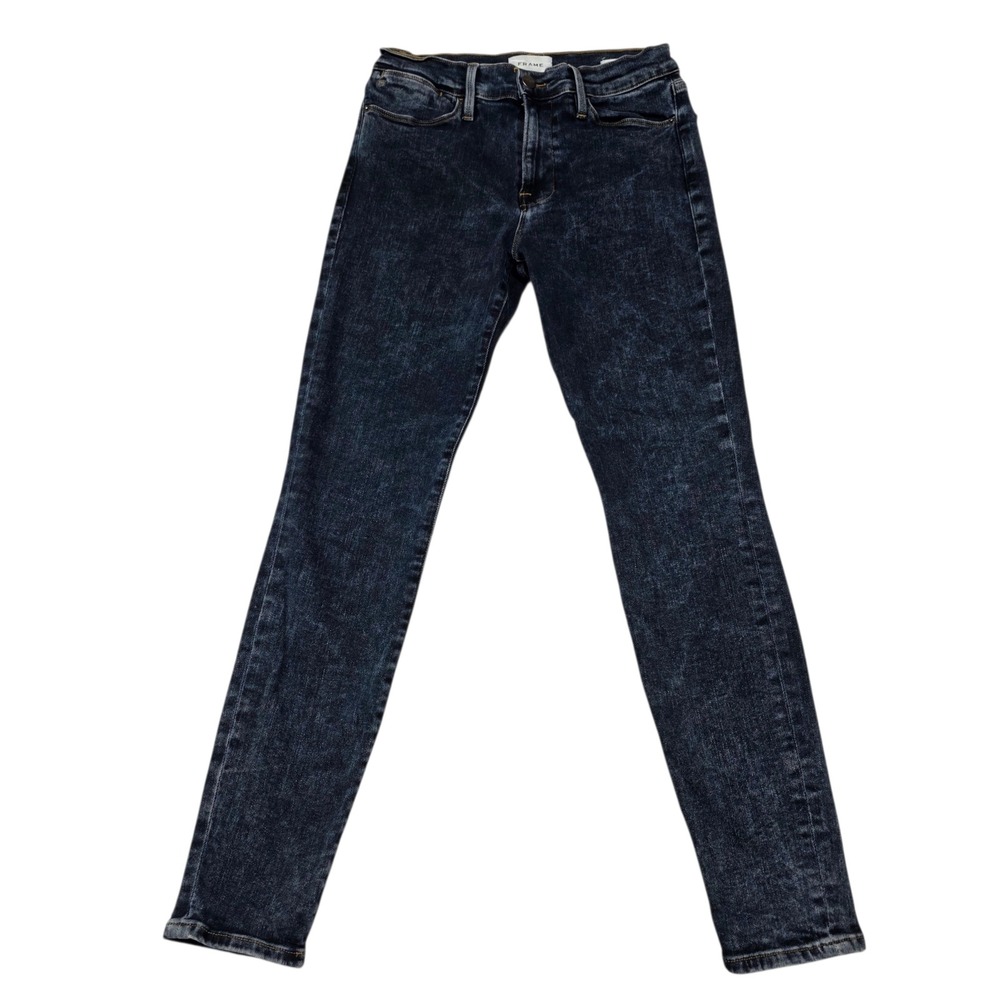 FRAME Le High Skinny Jeans Dark Wash Acid Wash Size 28 Denim
